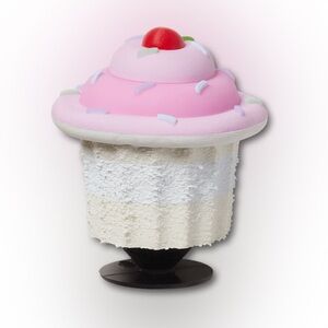 CROCS Jibbitz Cupcake Charm Pink Sprinkles Cherry Top - NWT